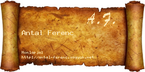 Antal Ferenc névjegykártya