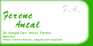 ferenc antal business card